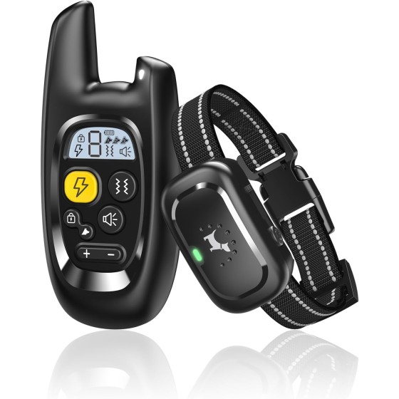 Dog Shock Collar with Remote Control- Training Collar for Small Medium Large Dogs, Electric Collar for Dogs Training Rechargeable, E Collar with Beep, Vibration & Shock-Lock Keypad