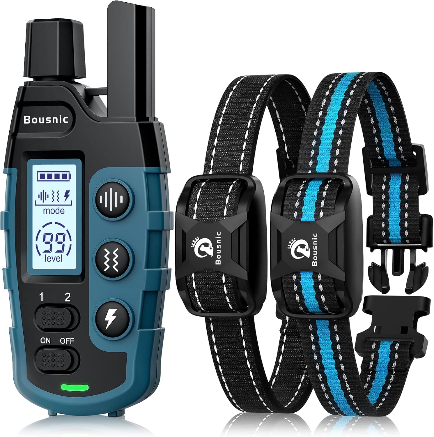 Bousnic Dog Shock Collar 2 Dogs (5-120Lbs) - 3300 ft Waterproof Training Collar 
