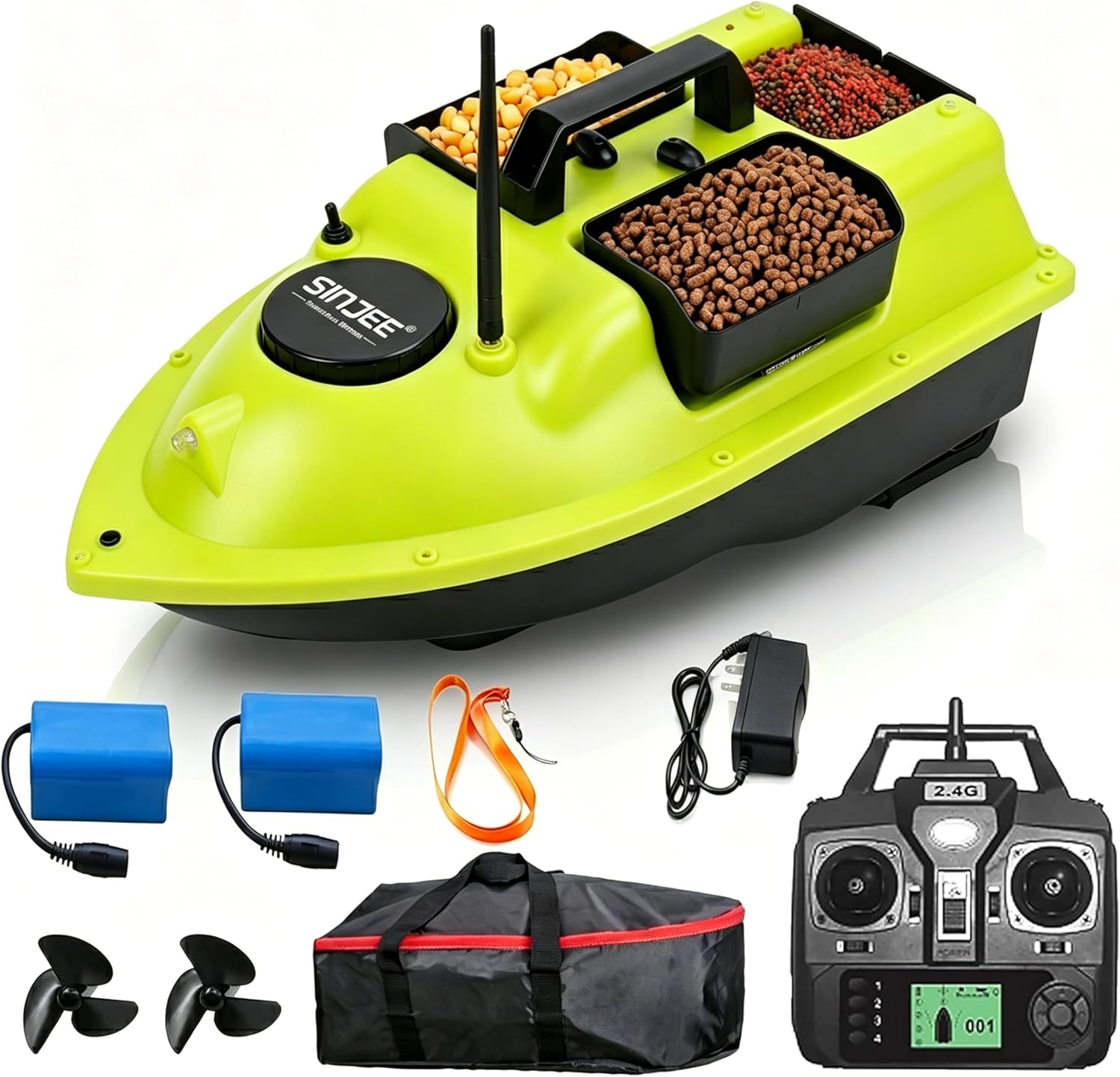 RC Fishing Bait Boat with GPS, 546 Yds Remote Control Bait Dropping RC Boat for 