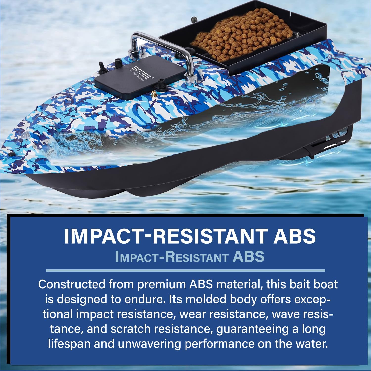 Bait Boat, RC Fishing Bait Boat, Precision Deployment Craft with 328-Yard Range,