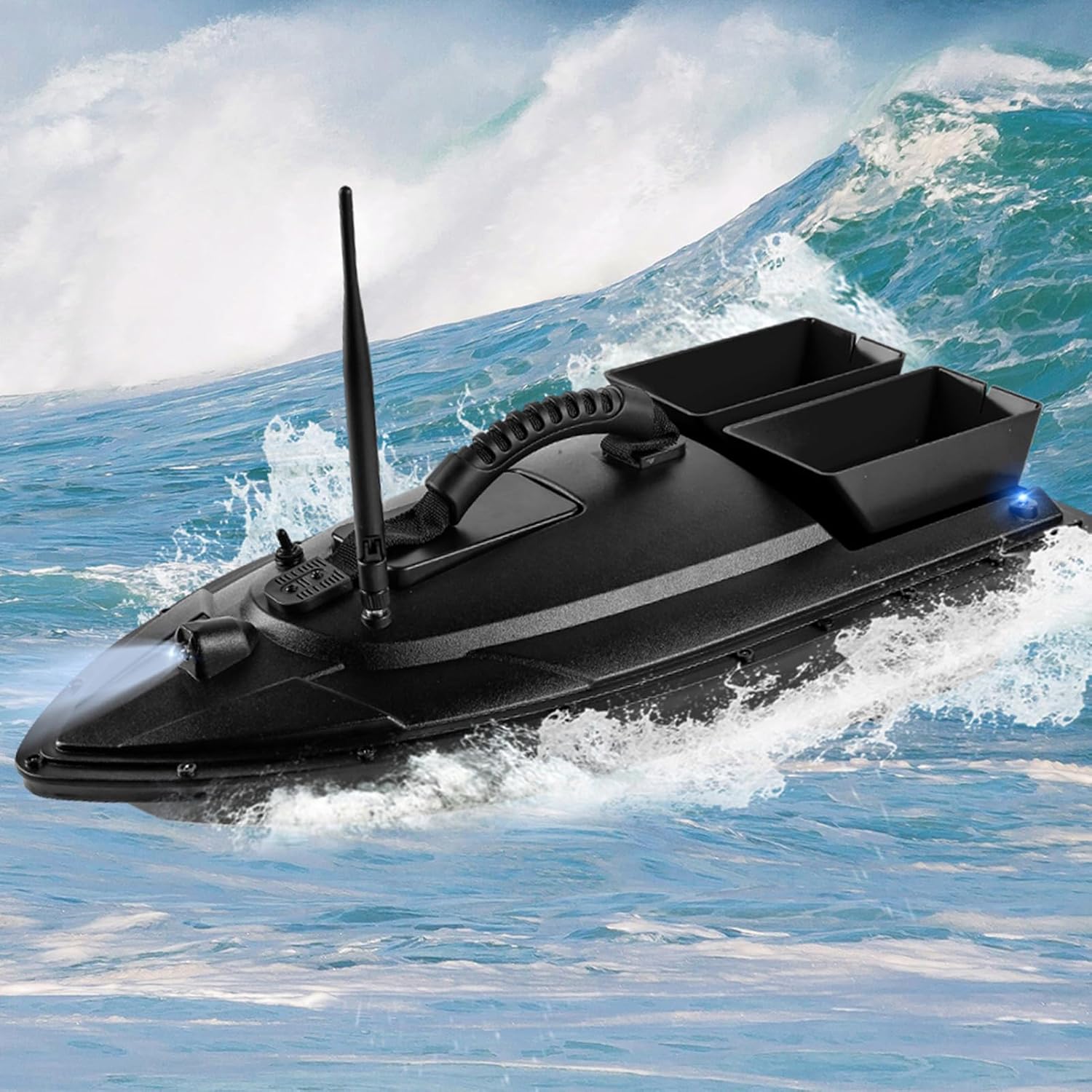 Fishing Bait Boat, Range Dual Motor Fish Finder Remote Control Bait Boat with 50