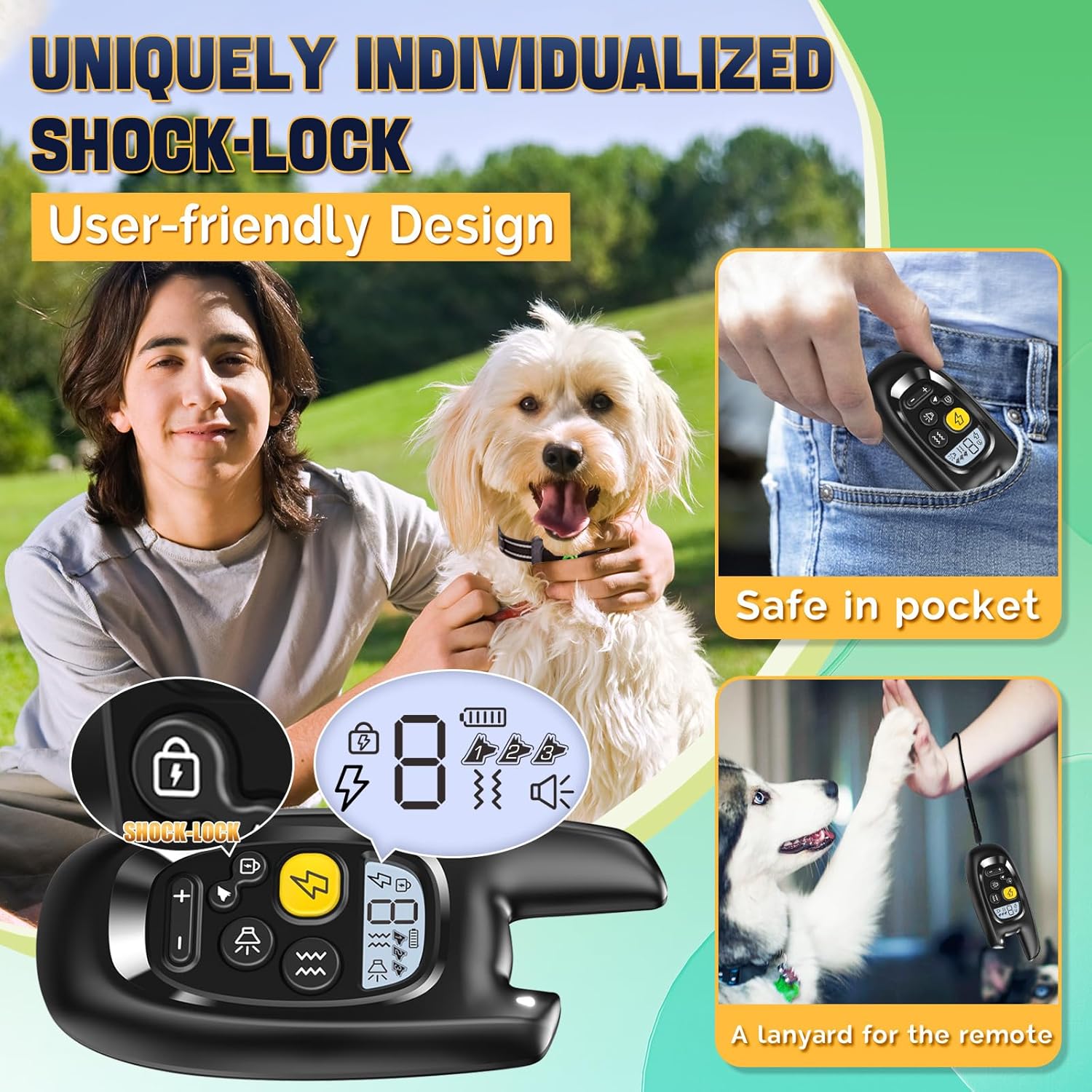 Dog Shock Collar with Remote Control- Training Collar for Small Medium Large Dog